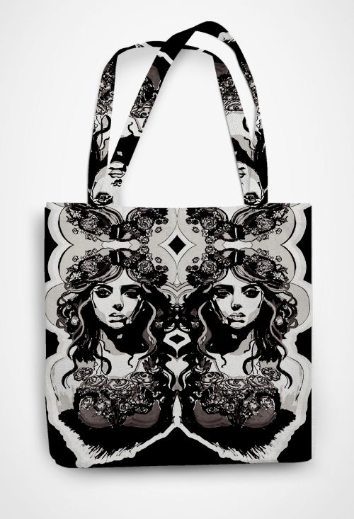 Monochrome Magic Patterned Tote Bag