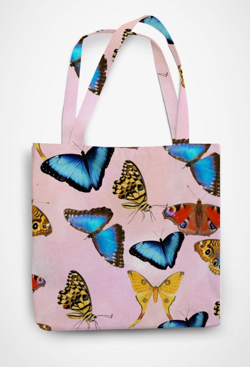 Butterfly  Patterned Tote Bag