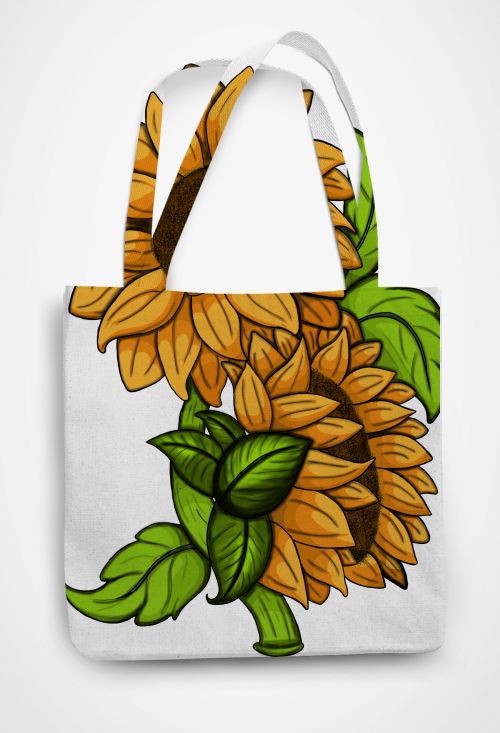 Sunflower  Patterned Tote Bag