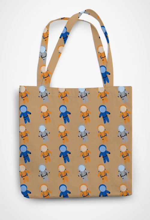 Astro Party Patterned Tote Bag