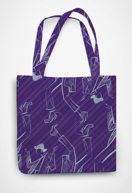 Dark purple abstract line man 