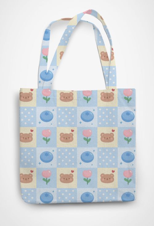 Baby Blue Seamless Pattern  Patterned Tote Bag
