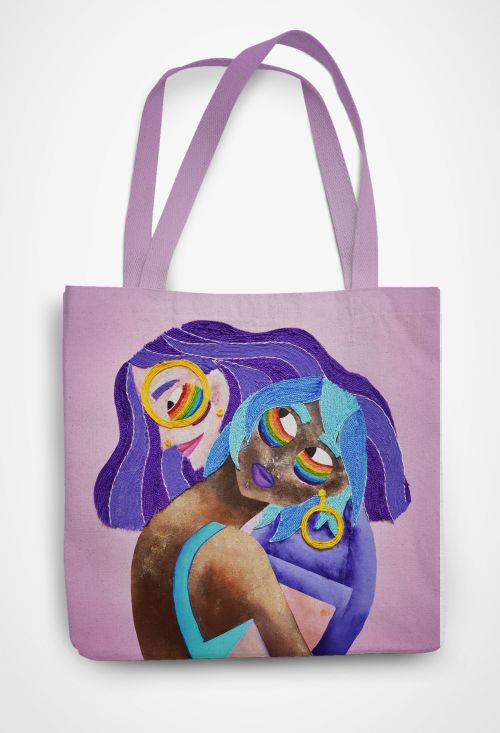 A warm embrace Patterned Tote Bag