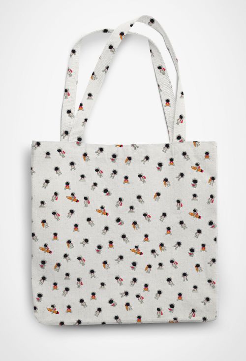 Cute little Astronauts Patterned Tote Bag