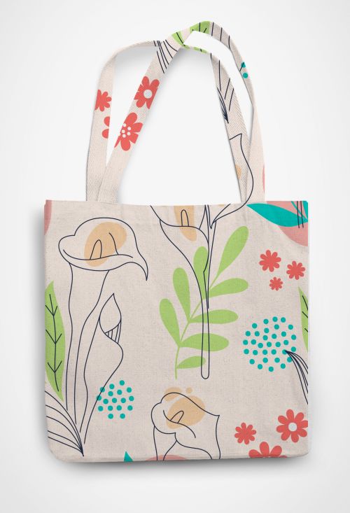 Mute aesthetics- floral design Patterned Tote Bag