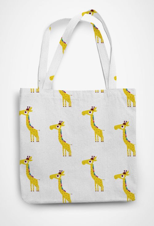 Cute Giraffe Patterned Tote Bag