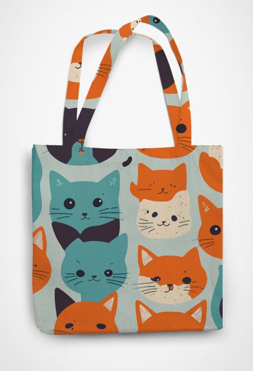 Cute Cats Patterned Tote Bag
