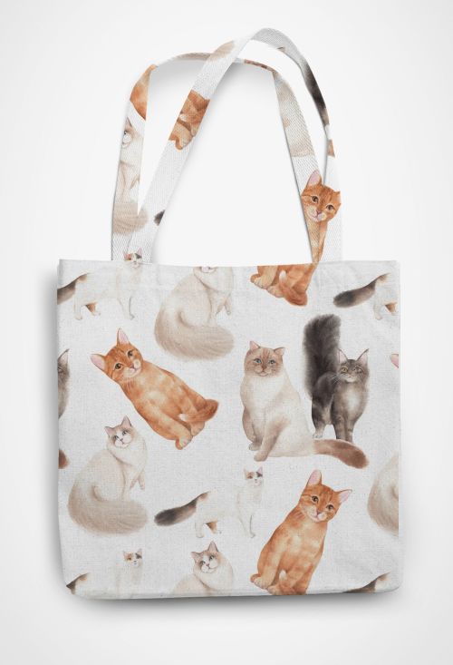 Cute furry cats Patterned Tote Bag