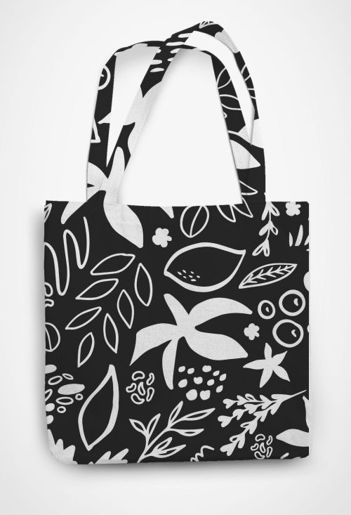 Dark flowers  Patterned Tote Bag