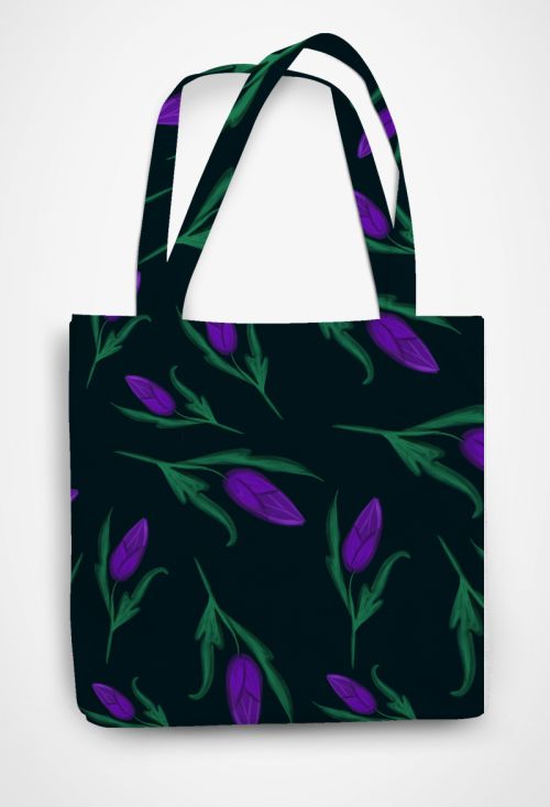 Cute purple flowers  Patterned Tote Bag
