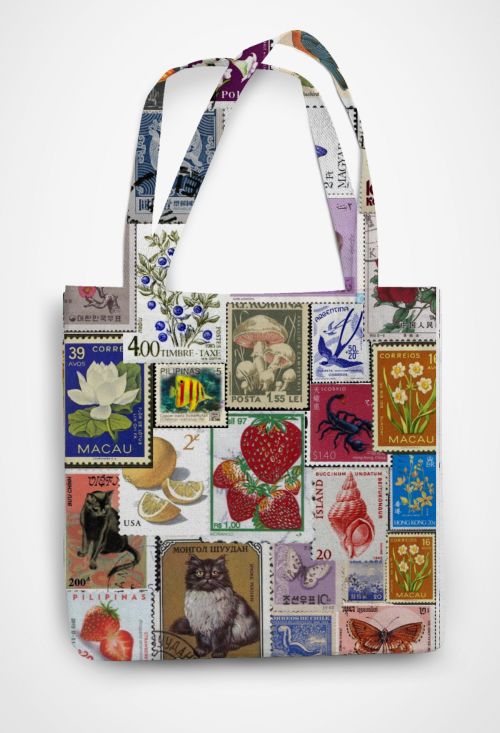 Stamps Patterned Tote Bag