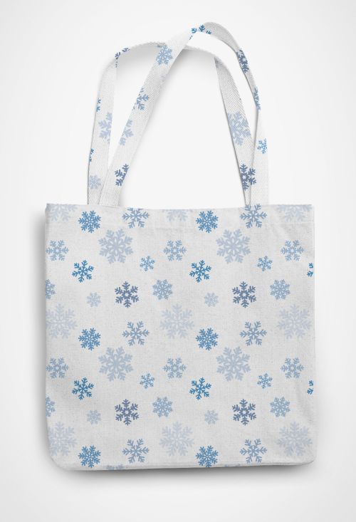White Snow Day Patterned Tote Bag
