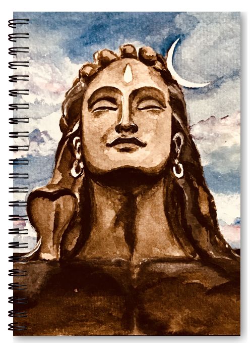 Adiyogi Shiva handpainted  A5 Notebook  Frankly Wearing
