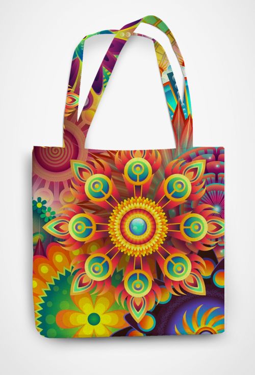 Funky Psychedelic  Patterned Tote Bag