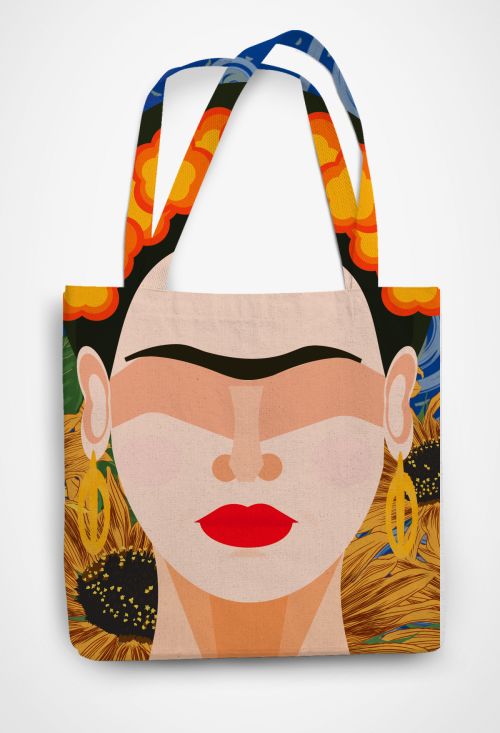 Frida-Gogh duo Patterned Tote Bag