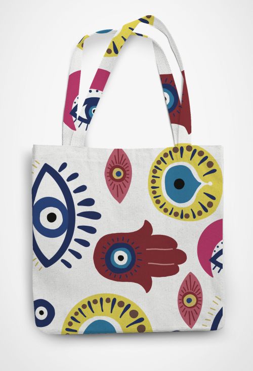 Evil eye Patterned Tote Bag