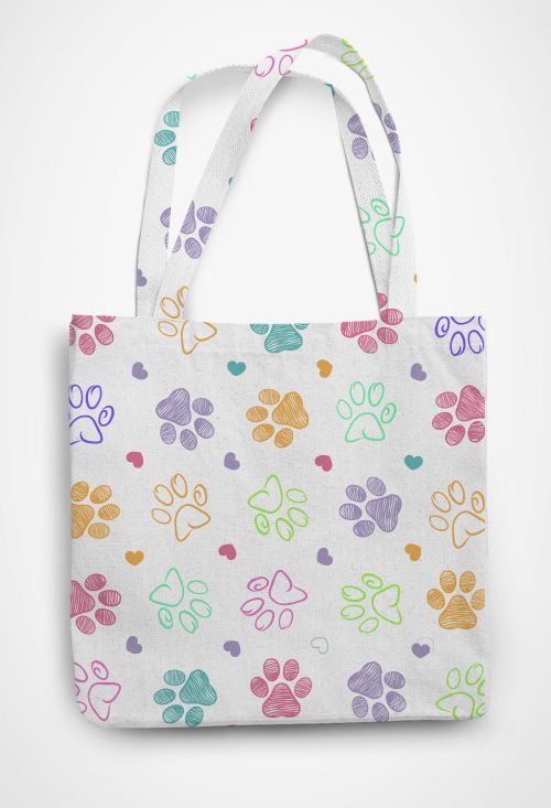 Pawsitive Vibes Patterned Tote Bag