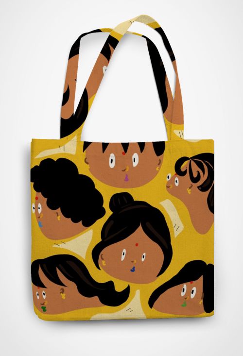 Kaki Patterned Tote Bag