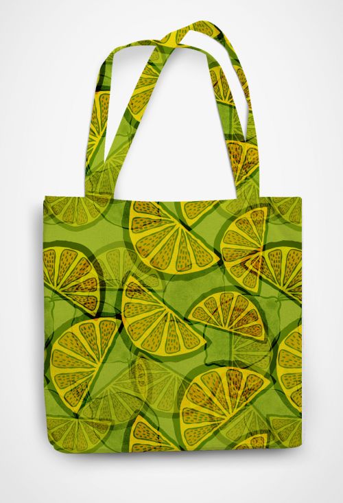 Citrus Rush  Patterned Tote Bag