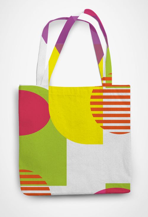 Geometric brights Patterned Tote Bag
