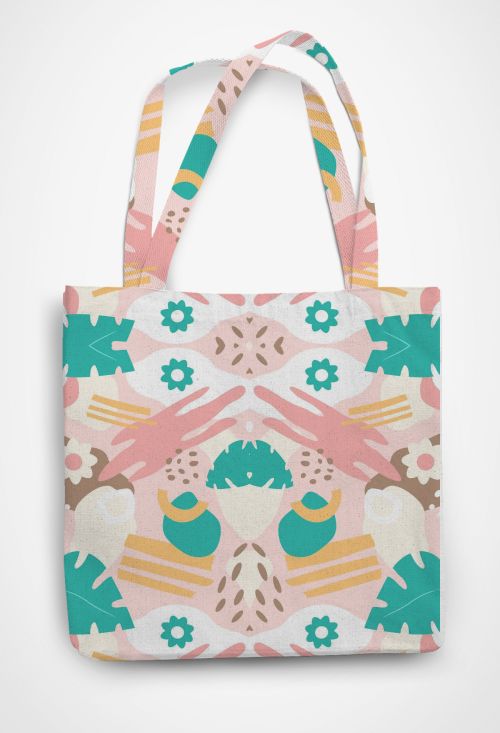 Abstract floral Patterned Tote Bag