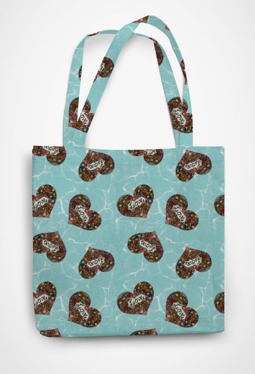 Heart love  Patterned Tote Bag