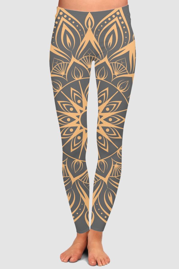 golden mandala High-Waisted Leggings