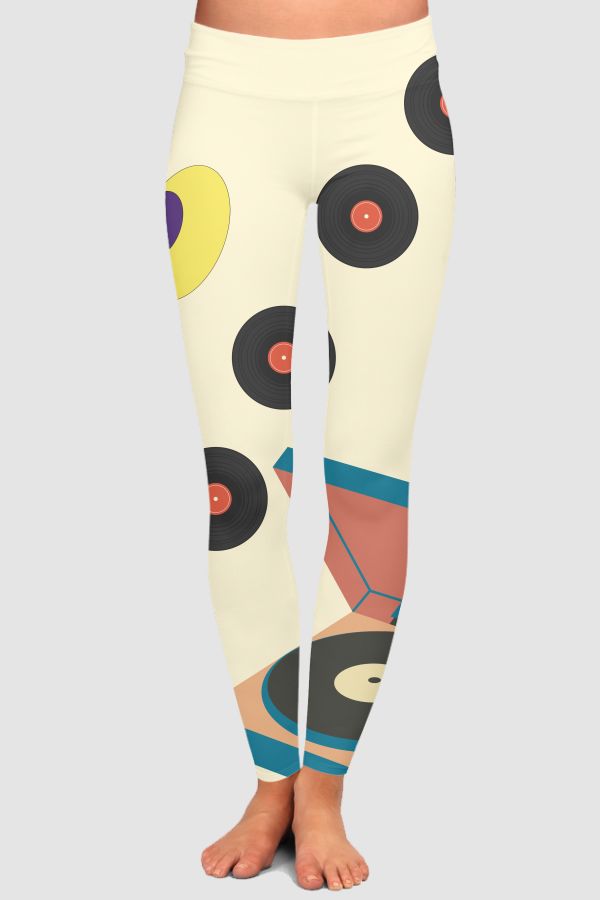 Retro Music High-Waisted Leggings