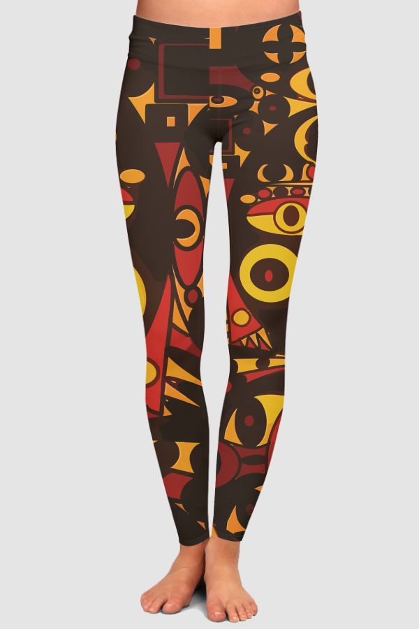 Tribal Art High-Waisted Leggings