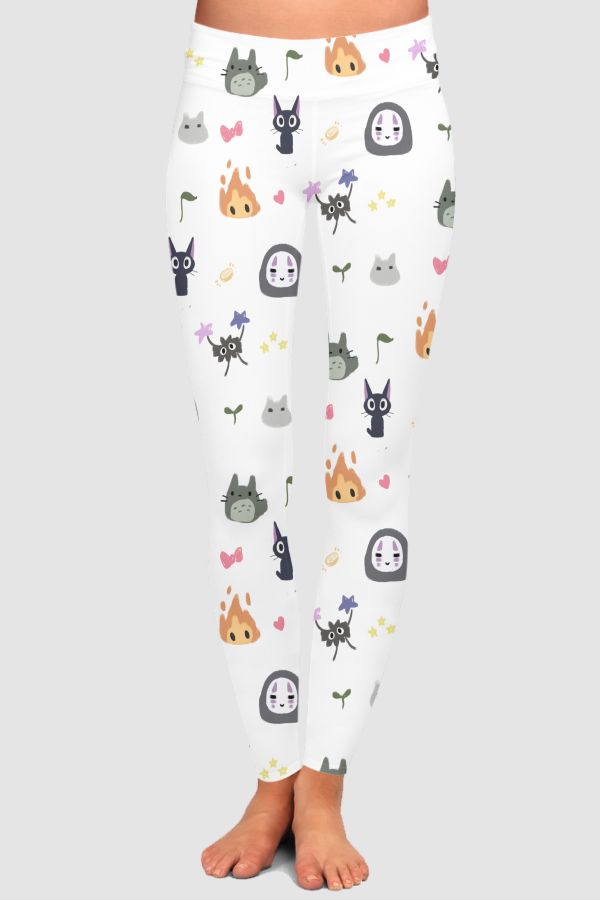 Studio ghibli pattern High-Waisted Leggings