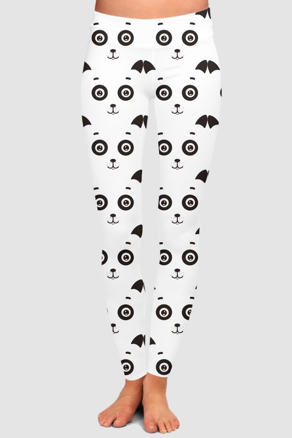 Cute Panda Printed High-Waisted Leggings