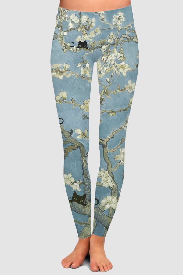 Meowncent x almond blossoms High-Waisted Leggings