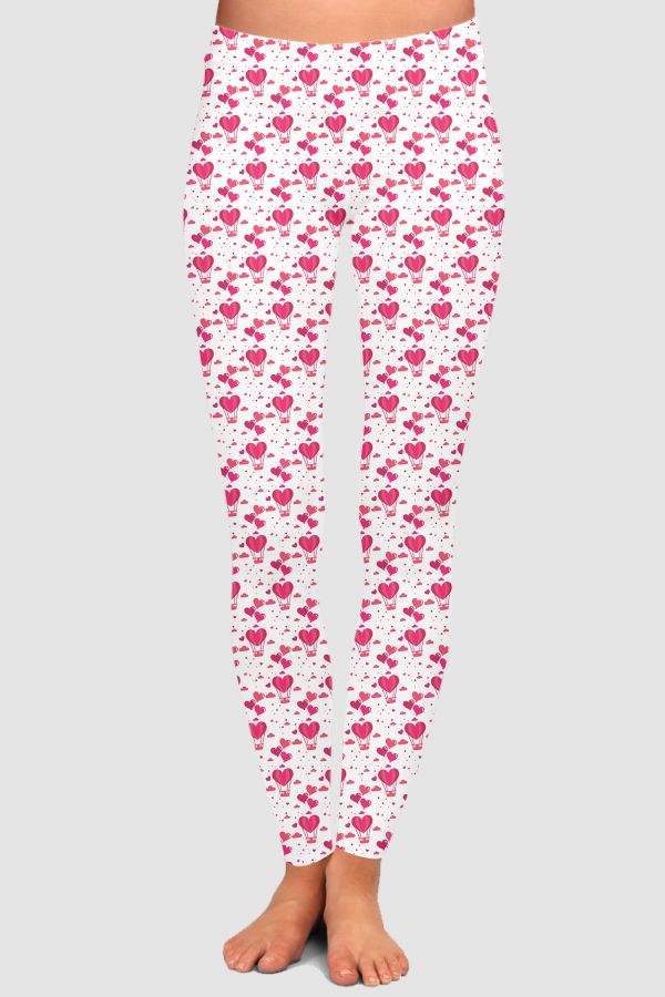 love theme pink-white Legging High-Waisted Leggings