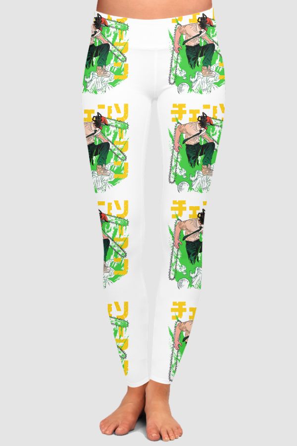 Chainsaw Man Action Artwork High-Waisted Leggings