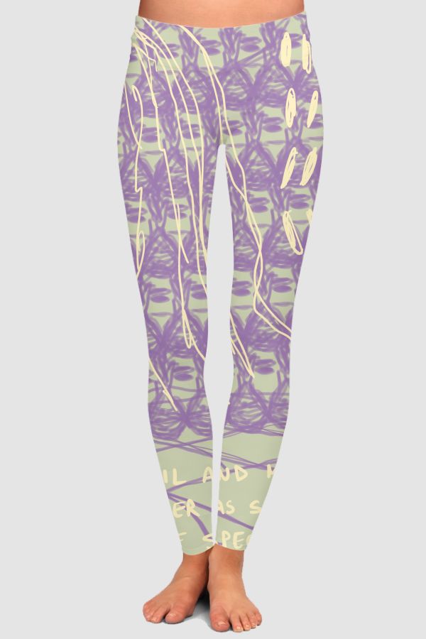 Abstract Pastel Toned Bag High-Waisted Leggings