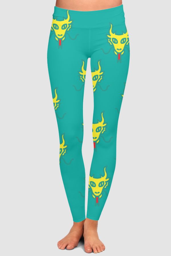 Green Dragon High-Waisted Leggings