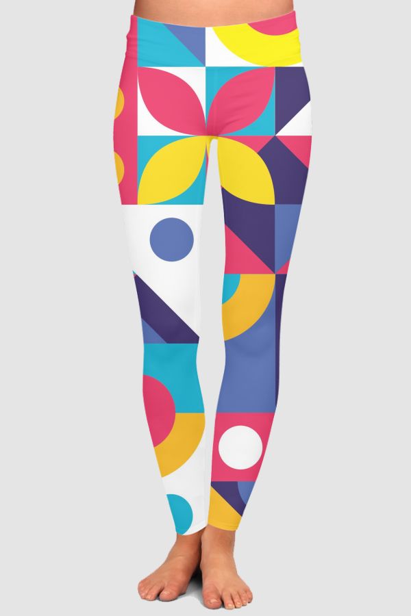 Geometric design High-Waisted Leggings