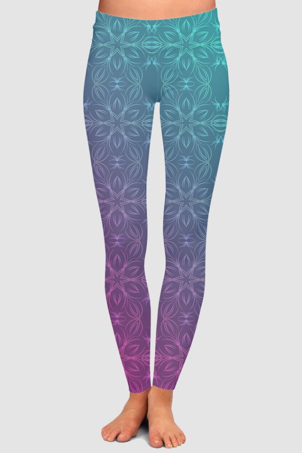 Gradient pattern design High-Waisted Leggings