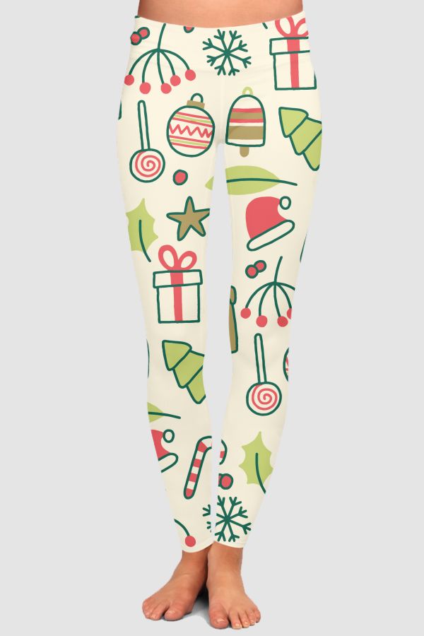 Cute Christmas pattern High-Waisted Leggings