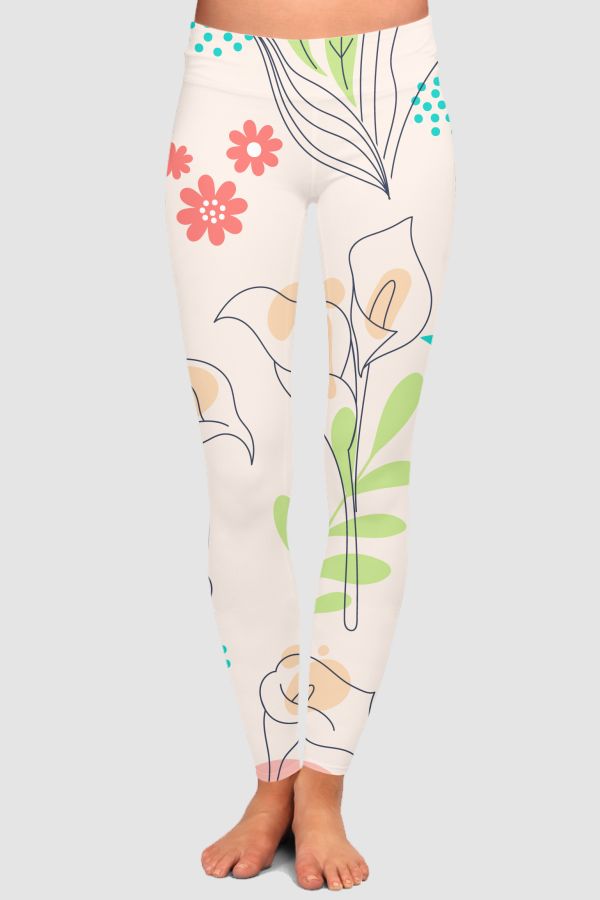 Mute aesthetics- floral design High-Waisted Leggings