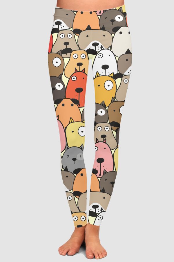 Doodle dog love High-Waisted Leggings