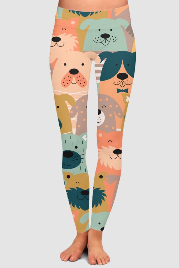 Dogs everywhere High-Waisted Leggings