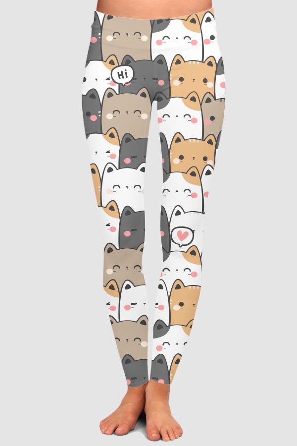 Hello kitty there High-Waisted Leggings