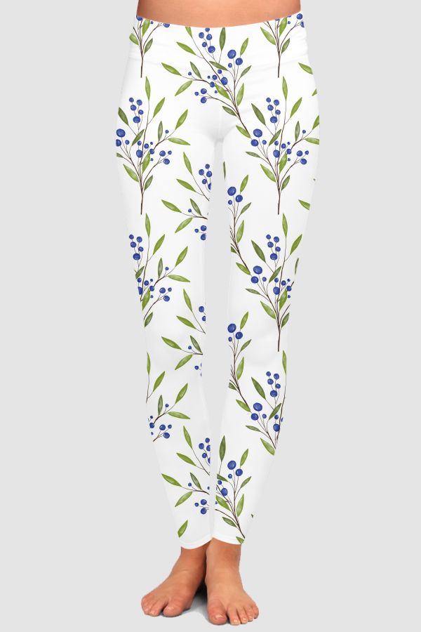 Blueberries  High-Waisted Leggings