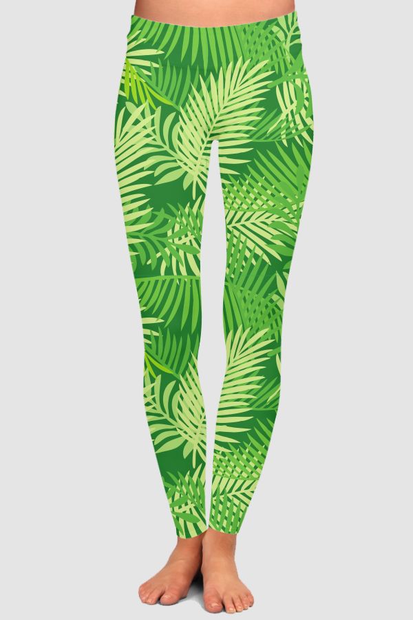 Tropical Greens High-Waisted Leggings