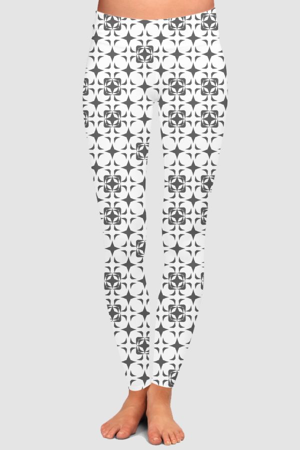 B&W design High-Waisted Leggings