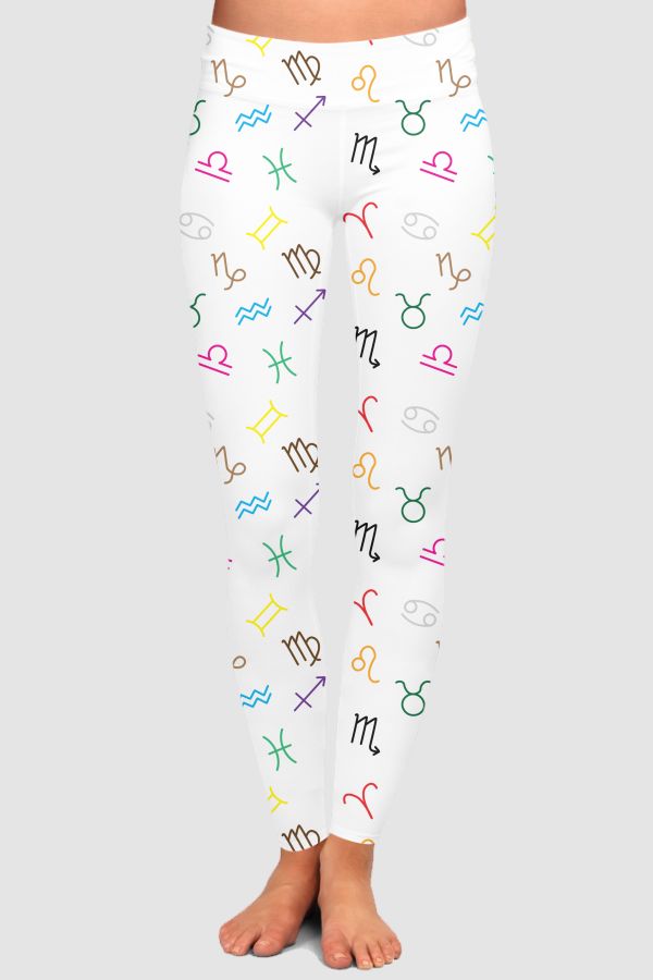 Zodiac Signs High-Waisted Leggings