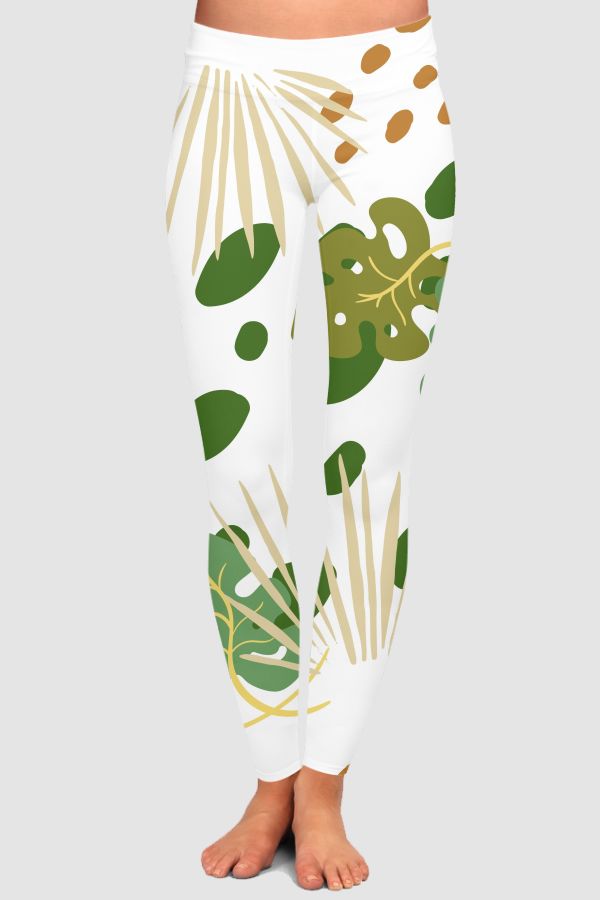 Vintage Tropical Monstera High-Waisted Leggings