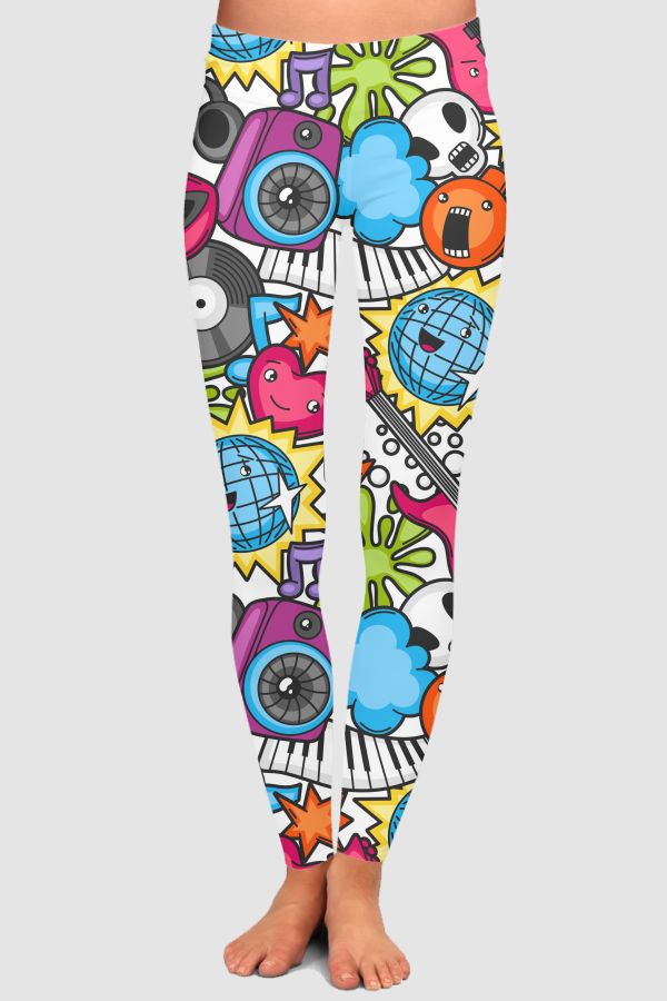 Colorful Pop Art seamless High-Waisted Leggings