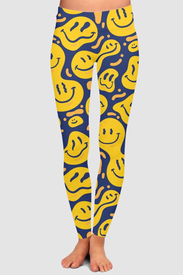 Distorted Smileys High-Waisted Leggings